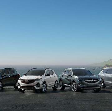 pack shot of the 2022 buick encore, encore gx, envision and enclave